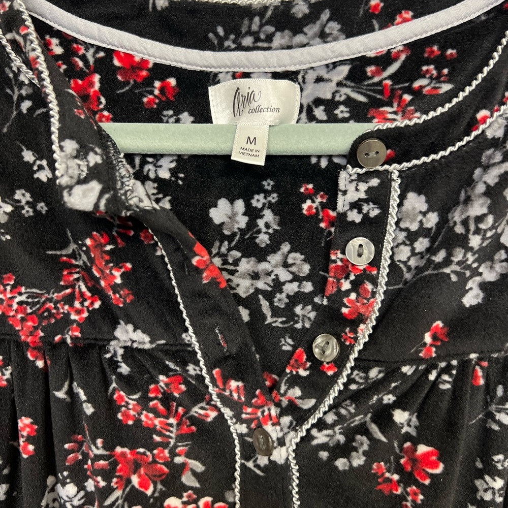 Aria Floral Long Sleeve Nightgown - Picture 2 of 4